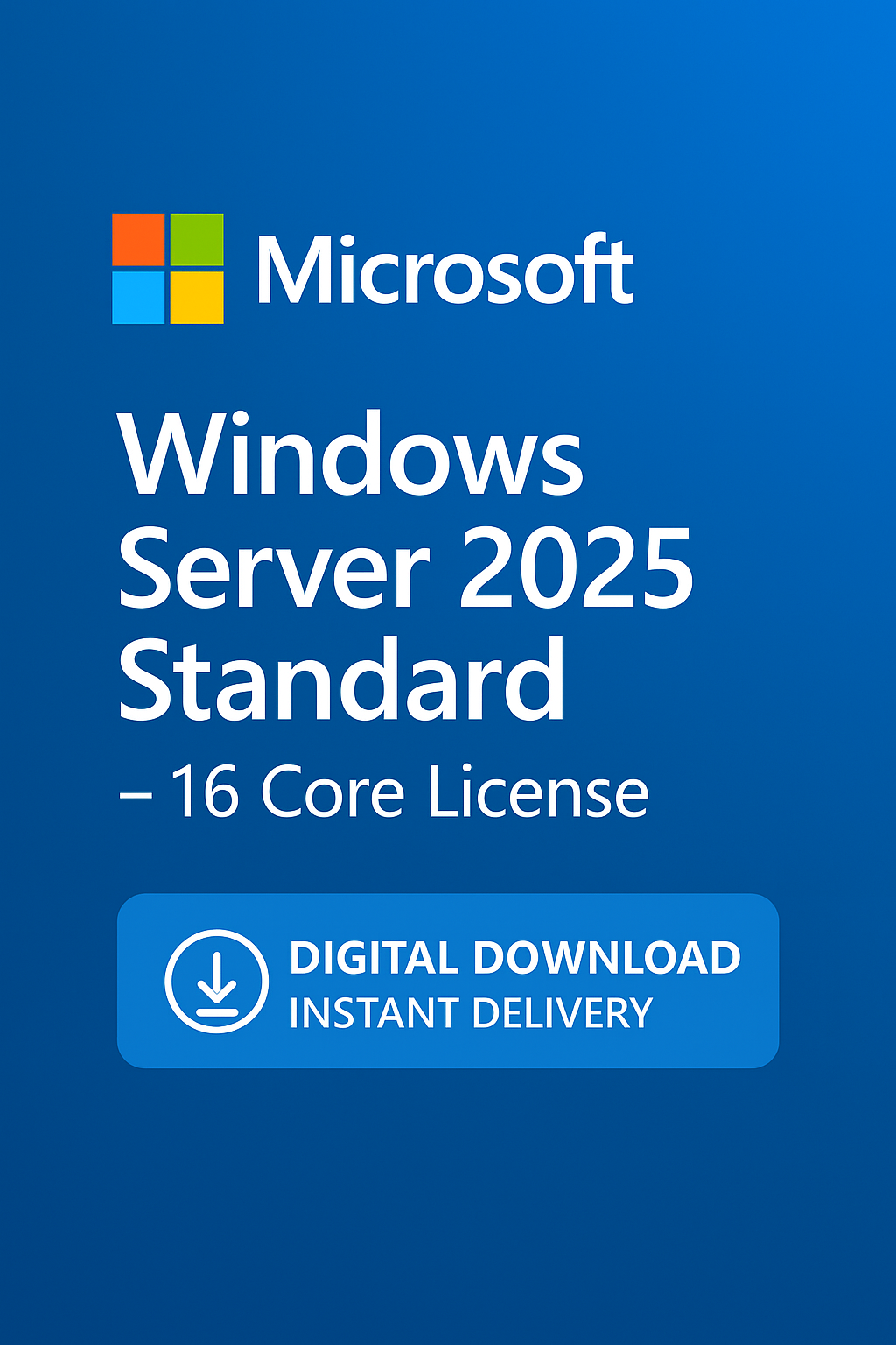 Microsoft Windows Server 2025 Standard – 16 Core License (Digital Download)