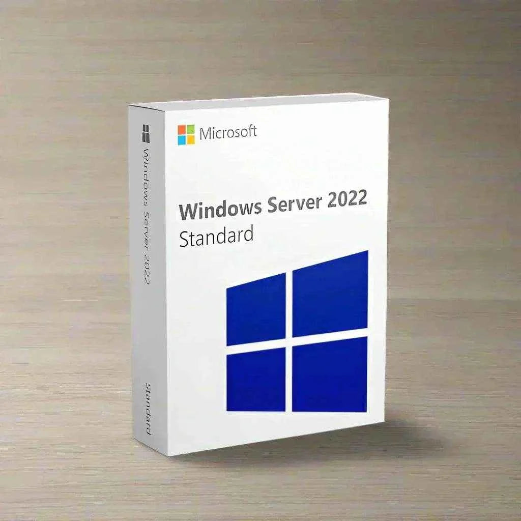 Microsoft boxed Windows Server 2022 Standard packaging shown as product image for Windows Server 2025 download