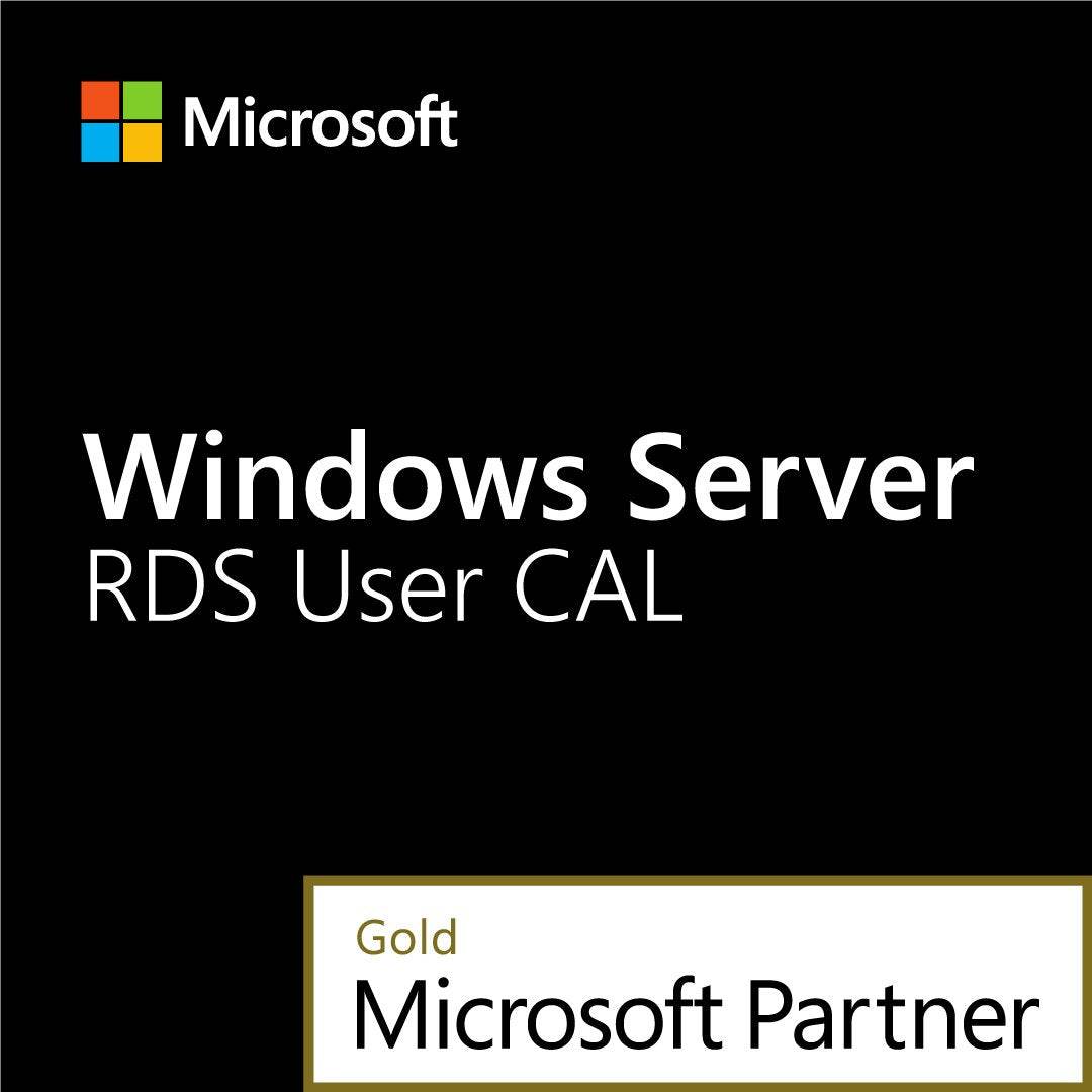 Microsoft Windows Server 2022 Remote Desktop 20 User CAL packaging with Gold Microsoft Partner logo